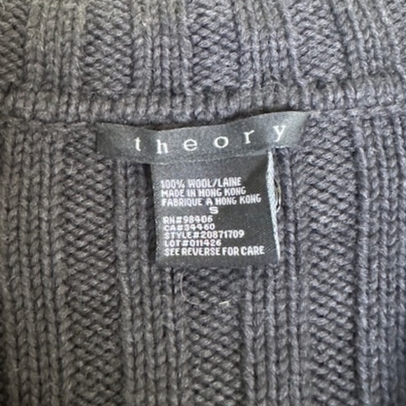 VINCE CHUNKY RIBBED LONG WOOL CHARCOAL GRAY CARDIGAN - S - Picture 7 of 7